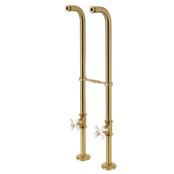 Kingston Brass CC266S7PX Freestanding Supply Line with Stop Valve, Brushed Brass CC266S7PX